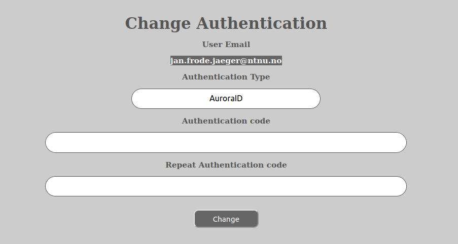 Change Authentication Authstr