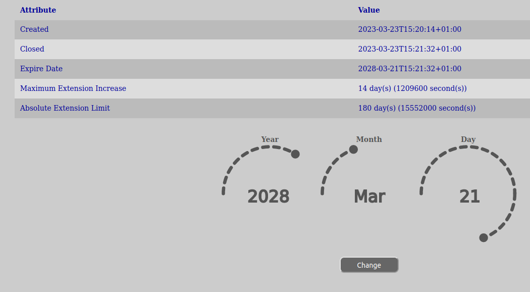 Change Expire Date