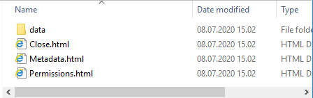Dataset folder view